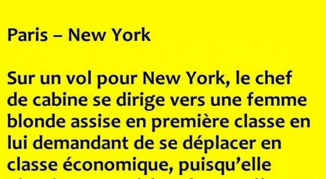 Dans l’avion Paris – New York !!!