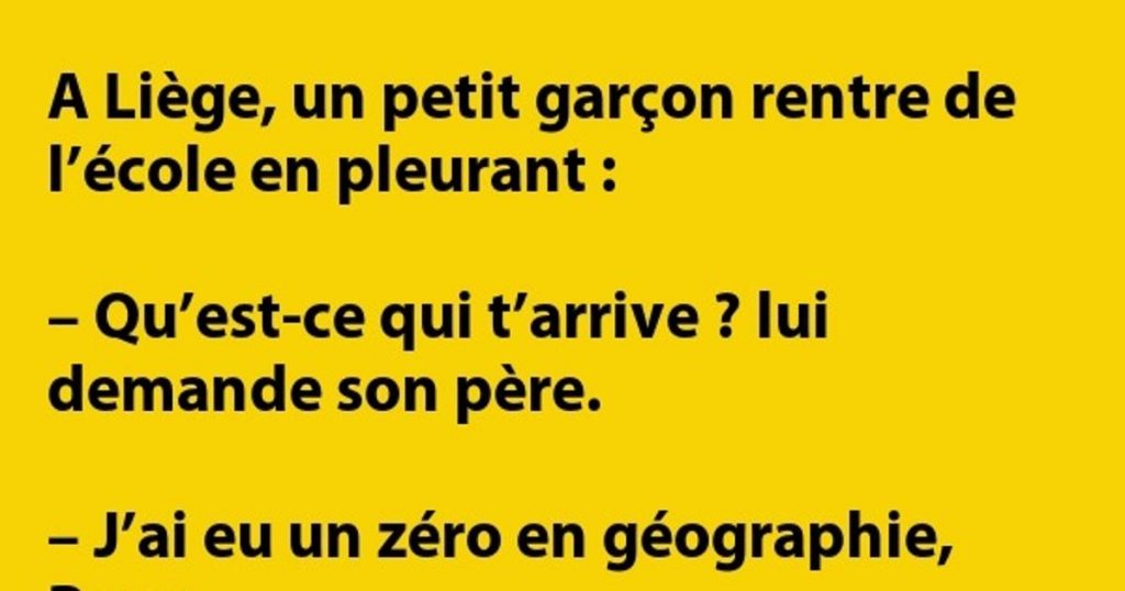 A Liège, un petit garçon rentre de l’école en pleurant …