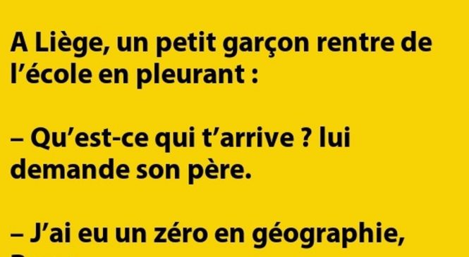 A Liège, un petit garçon rentre de l’école en pleurant …