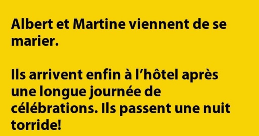 Albert et Martine viennent de se marier…