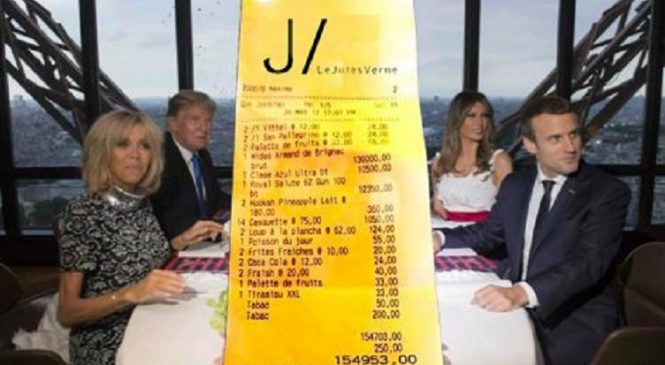 L’incroyable addition à peine réelle du diner des Macron avec les Trump à la Tour Eiffel