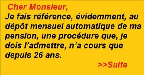 Le courrier d’une retraité à sa banque
