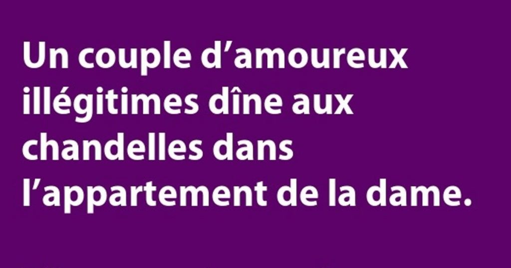Un couple d’amoureux illégitimes dîne aux chandelles…
