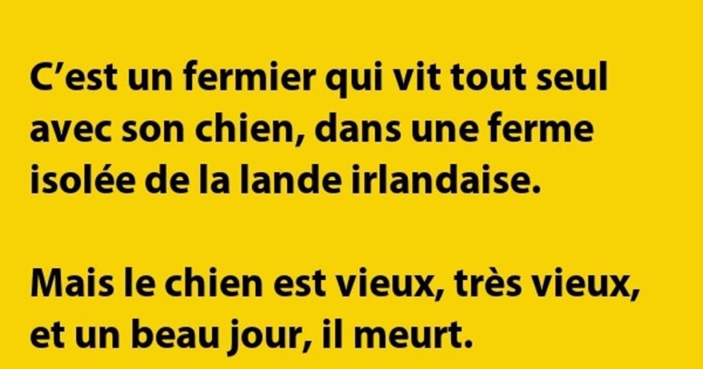 C’est un fermier qui vit tout seul avec son adorable chien…