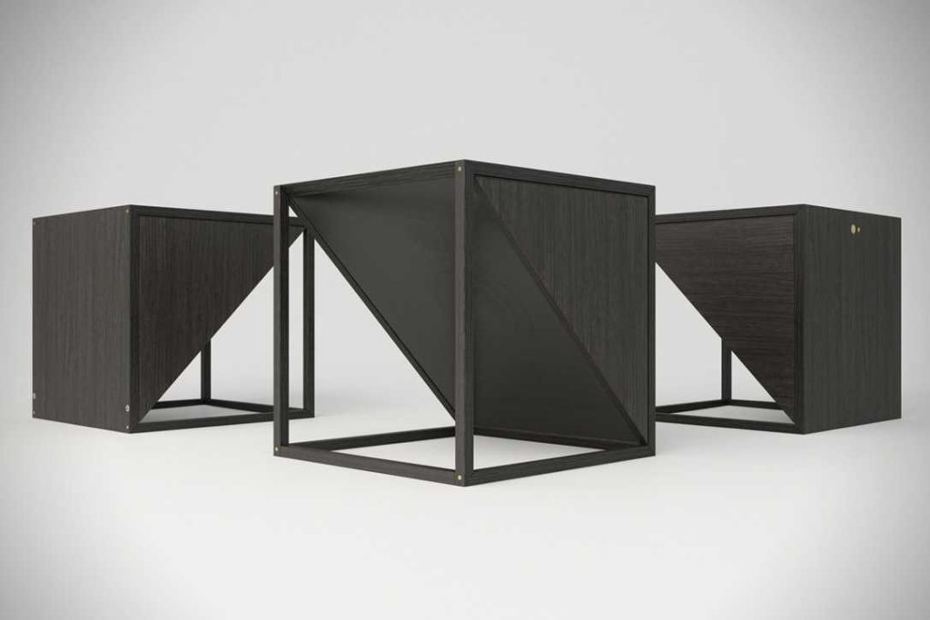 M.1 BlackxBlack : Une table de chevet noire qui fait aussi office d’enceinte