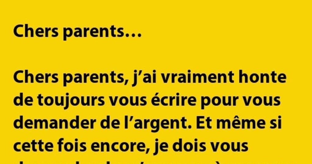 Chers parents, j’ai vraiment honte…