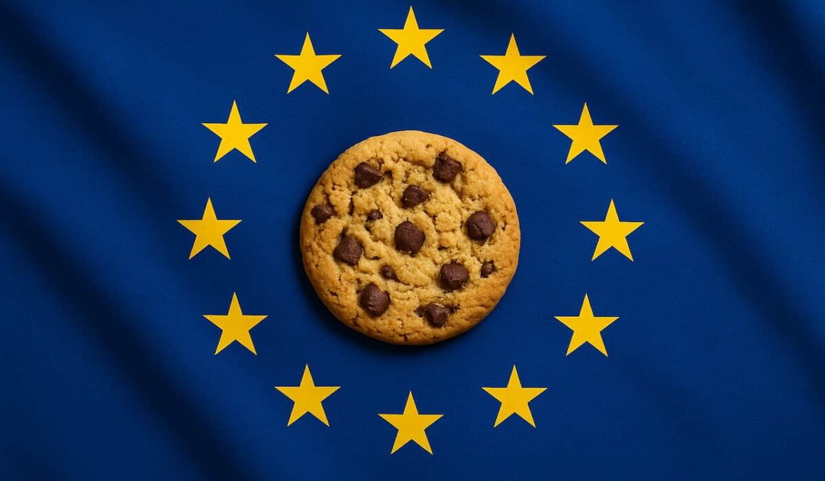 Cookie sur un drapeau européen