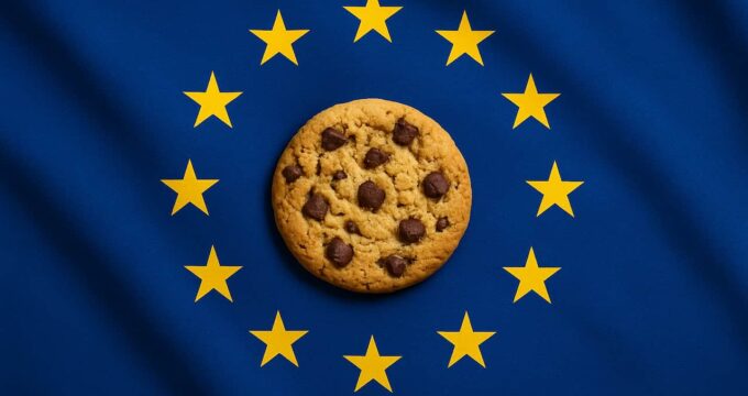 Cookie sur un drapeau européen