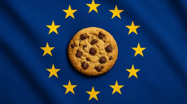 Cookie sur un drapeau européen